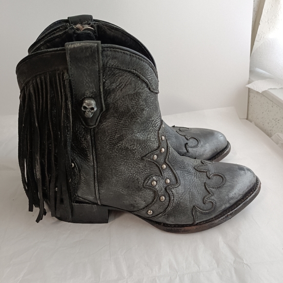 NEW ROCK women's boots western biker handmade leather size 8.5 - Picture 1 of 15